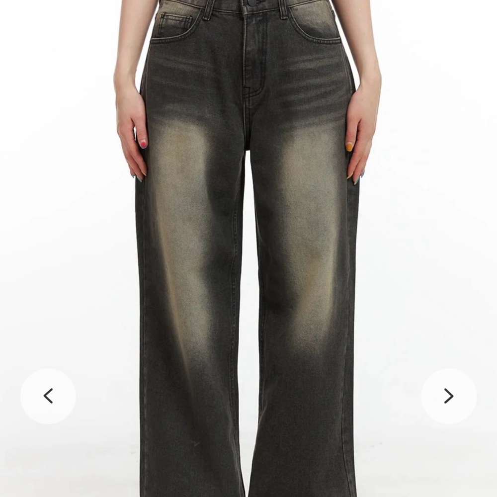 Lewkin Black Vintage Wide-Leg Jeans